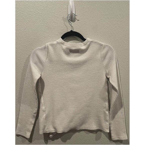 MADEWELL Texture And Thread Knot Long Sleeve Antique White Sweatshirt - Picture 3 of 5